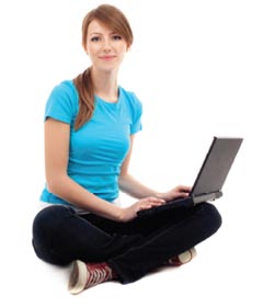 Picture of a women using a laptop